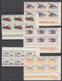 ROMANIA 1963 LP 565 MIJLOACE DE TRANSPORT BLOCURI DE 6 TIMBRE MNH