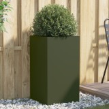Gossi jardiniera, verde masliniu, 42x38x75 cm, otel laminat la rece