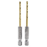 Burghiu pentru metal, titanat, set 2 buc, HEX 1/4", 4 mm, Richmann Exclusive