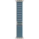 Curea Apple pentru Apple Watch 49mm Light Blue Alpine Loop Medium Natural Titanium Finish