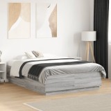 VidaXL Cadru de pat, gri sonoma, 120x190 cm, lemn prelucrat 3209749