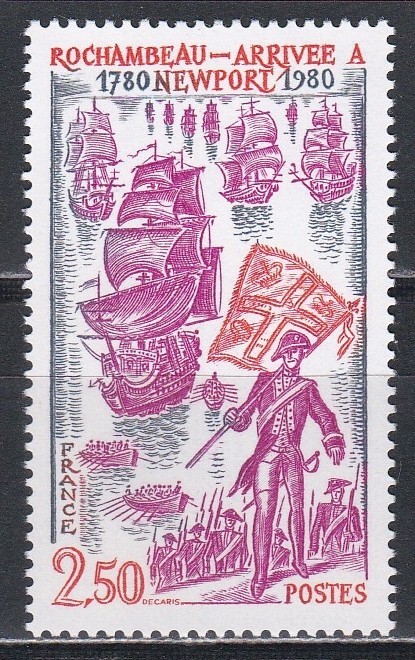 Franta 1980 - 200 de ani de la sosirea lui Rochambeau la Newport, Rhode Island, MNH