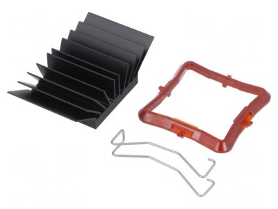 Radiator extrudat cu aripioare BGA negru 33x33mm foto