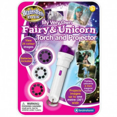 Proiector zane si unicorni Brainstorm Toys, 24 de imagini, Alb/Roz foto