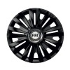 Set 4 capace roti Negre Cu Inel Cromat Royal R16 Compatibil Cu Fiat, Autohelix MSA