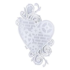 Matrita din silicon pentru confectionat edcoratiune inima Koonafy, 20.5 x 30.6 x 1 cm, alb