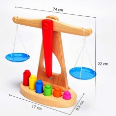 Jucarie educaționala Montessori pentru copii Balanta cu 6 greutati