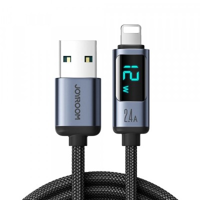 Cablu Date si Incarcare USB-A - Lightning Joyroom Prism Series A16, 18W, 1.2m, Negru foto