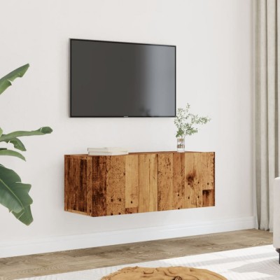 vidaXL Comodă TV de perete, 2 buc. lemn vechi, 80x30x30 cm foto