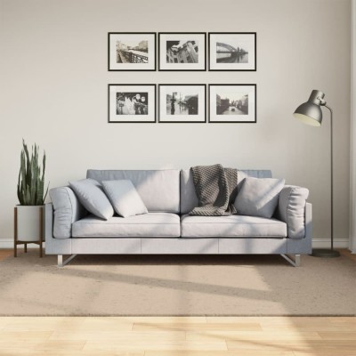 Covor HUARTE, fir scurt, moale și lavabil, nisipiu, 160x230 cm foto