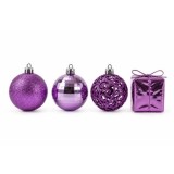 SET ORNAMENTE PLASTIC DE CRACIUN / VIOLET - 4
