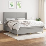 VidaXL Pat continental, gri deschis, 180x200 cm, material textil