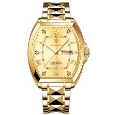 Ceas barbatesc Poedagar CS1784, otel inoxidabil, auriu, cadran auriu