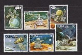 Serie Completă 6 Timbre Cuba 1978 Explorare Spațială Sonde Sovietice Luna Venus Cosmos Ștampilate - A875