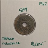 569 French Indochina &frac14; Cent 1942 KM#25