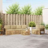 Cumpara ieftin Set de canapele de exterior 7 buc. 6-Locuri White and Beige