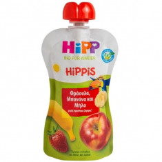PIURE DE FRUCTE "HIPPIS" (mar-capsuni-banana) ECO 100gr HIPP