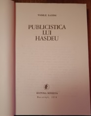 myh 47s - Vasile Sandu - Publicistica lui Hasdeu - ed1974