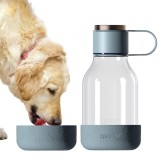 Cumpara ieftin Sticla pentru apa cu vas atasat pentru animale - Dog Bowl Bottle Lite, Gri | Asobu