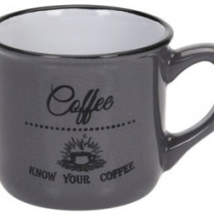 Set 3 cani Coffe, 180 ml, ceramica, alb/gri/maro