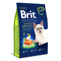 Hrana uscata pentru pisici Brit Premium By Nature Sterilized, Salmon, 8Kg