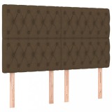 Tablii de pat, 4 buc, maro inchis, 80x7x78/88 cm, textil