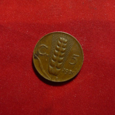 Moneda 5C 1920 Italia ,Rege Victor Emanuel ,bronz ,calapr.NC