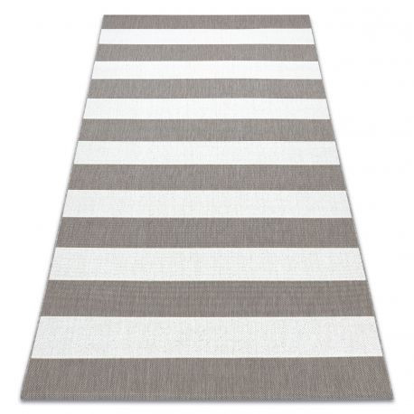 Covor sisal Flat 48644686 Stripes alb bej, 140x200 cm