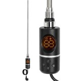 Uscător de prosoape cu cartuș de &icirc;ncălzire electrică pentru radiator cu termostat digital 800W negru