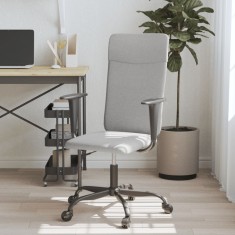 vidaXL Scaun de birou reglabil &amp;icirc;n &amp;icirc;nălțime, gri deschis, textil foto