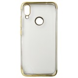 Husa silicon Forcell New Electro transparenta cu margini electroplacate aurii pentru Xiaomi Redmi Note 7