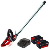 Einhell GE-CH 1855/1 Li PXC + Twinpack + 4514095 - Masina de tuns gard viu 62 cm + Set 2 acumulatori si incarcator Li-Ion 18 V 4 Ah