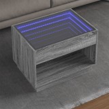 Cumpara ieftin Măsuță de cafea cu LED infinity, gri sonoma, 70x50x50 cm