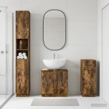 Cumpara ieftin Set de cabinet pentru baie cu 3 piese HOORN Stejar fumuriu
