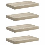 Cumpara ieftin Rafturi de perete suspendate, 4 buc., stejar, 40x23,5x3,8 cm, MDF