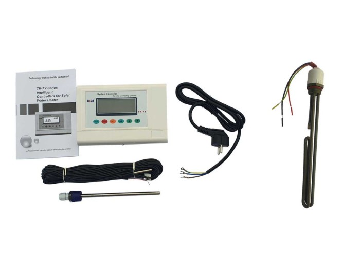 Pachet: Controler TK-7Y + Rezistenta electrica de 1 tol la 1500 W - pentru panouri solare presurizate