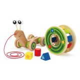 Jucarie din lemn - Melc de tras si sortator de forme, Hape