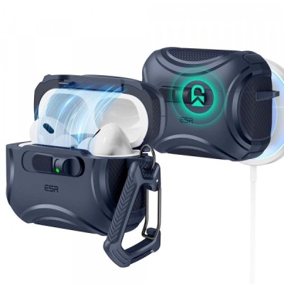 Husa ESR Cyber FlickLock pentru Apple AirPods Pro 3, Albastra foto