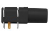 Soclu Banană 4mm 24A 1kV Negru Aurit PCB Poliamidă