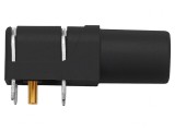 Soclu Banană 4mm 24A 1kV Negru Aurit PCB Poliamidă
