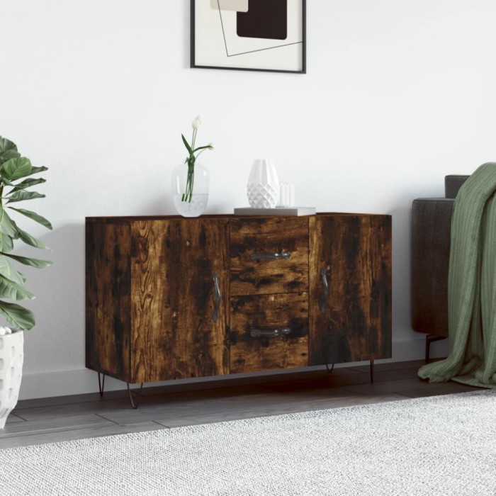 vidaXL Servantă, stejar fumuriu, 100x36x60 cm, lemn compozit