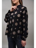 Camasa Dama Mandale Foglizzo, Bumbac, Marime Unica (XS-M), Neagra