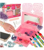 Set creativ de margele si pandative pentru confectionarea de bijuterii, cu Cutie magica UV, Oem