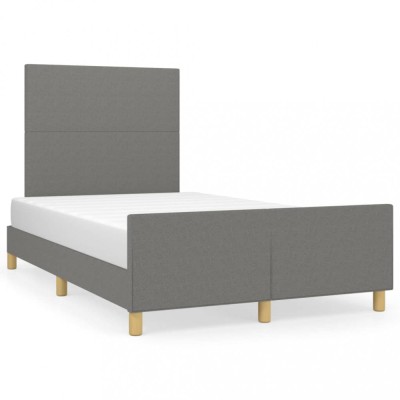 vidaXL Cadru de pat fără saltea gri &amp;icirc;nchis 120x190 cm țesătură 3270500 foto