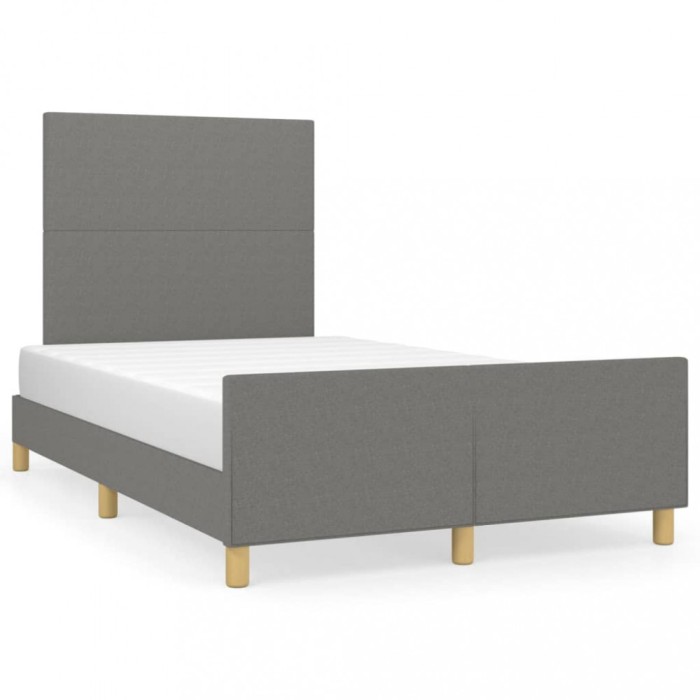 vidaXL Cadru de pat fără saltea gri &icirc;nchis 120x190 cm țesătură 3270500
