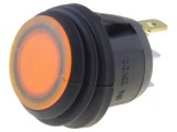 Comutator Rocker ON-OFF 10A/24VDC cu LED Galben IP65