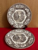 2 FARFURII DIN PORTELAN ENGLISH IRONSTONE TABLEWARE- STAFFORDSHIRE D24,5CM