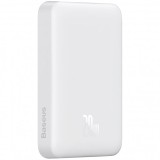 Baterie Externa Wireless Baseus Magnetic Mini, 10000mAh, 20W, PD + FQI, 1 x QI - 1 x USB-C, Alba P10059001223-00