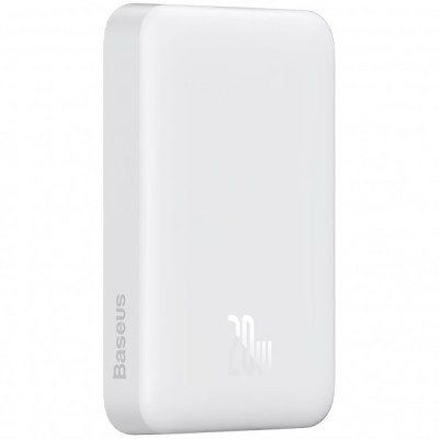 Baterie Externa Wireless Baseus Magnetic Mini, 10000mAh, 20W, PD + FQI, 1 x QI - 1 x USB-C, Alba P10059001223-00 foto