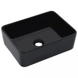 VidaXL Chiuvetă de baie, negru, 40 x 30 x 13 cm, ceramică